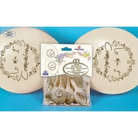 PALLONCINI METALLIZZATI 1 COMUNIONE PZ 15