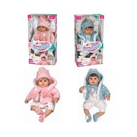 BAMBOLA BEBE' VERISSIMO CM.45 GIACCA E SCIARPA DI LANA