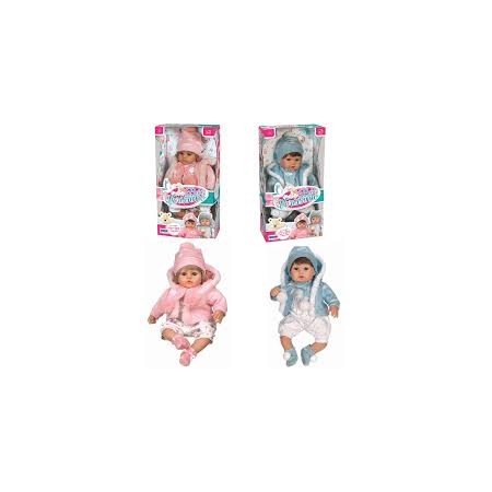 BAMBOLA BEBE' VERISSIMO CM.45 GIACCA E SCIARPA DI LANA