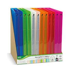 RACCOGLITORI 4 ANELLI TRASP. COLORATI LISCI 15 MM