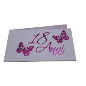 18 COMPLEANNO FARFALLA 30X30X5 FUCSIA