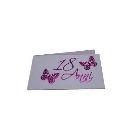 18 COMPLEANNO FARFALLA 30X30X5 FUCSIA