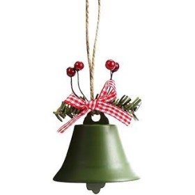 CAMPANA METALLO 24 CM. VERDE C/FIOCCO