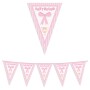FESTONE BANDIERA BATTESIMO TEDDY ROSA