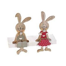 CONIGLI 2 PZ C/MARGHERITA & RAFFIA