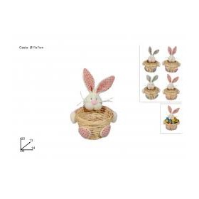 CESTO VIMINI 11X7 CON CONIGLIETTO
