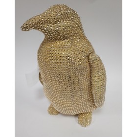 PINGUINO C/STRASS ORO 38CM