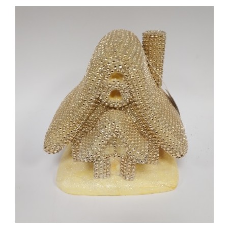 CASETTA C/STRASS ORO 22CM