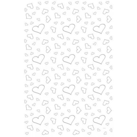 TAPPETO BIANCO CON CUORI ARGENTO 45MTX60CM