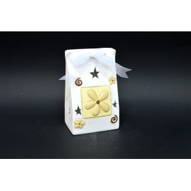 PACCO CERAMICA C/LED BIANCO/ORO