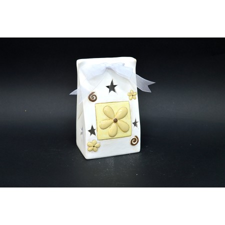 PACCO CERAMICA C/LED BIANCO/ORO