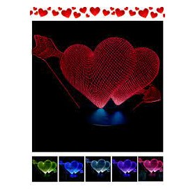 LAMPADA LED CUORI CON FRECCIA