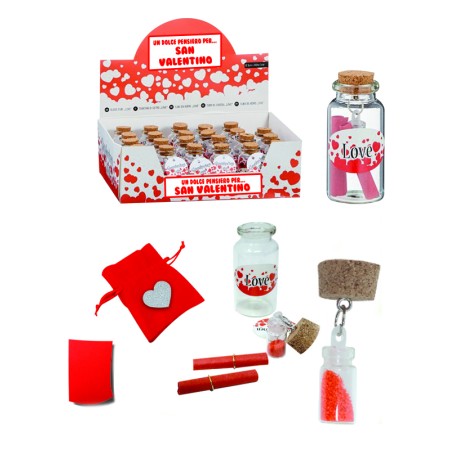 VASETTI IN VETRO CON PERGAMENA E SABBIA