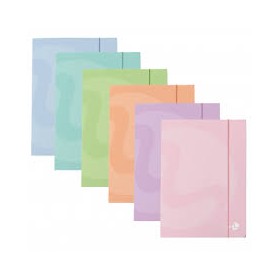 CARPETTE A4 C/ELASTICO 1 CM COLORI PASTELLO BM