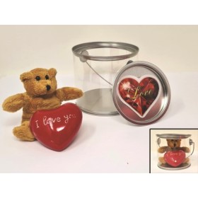 SCATOLA CON CUORICINI LED E ORSETTO