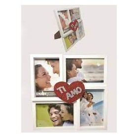 PORTAFOTO MULTIPLO CON CUORE GLITTER
