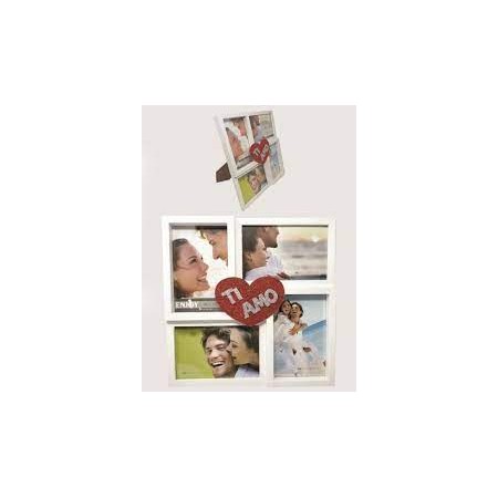 PORTAFOTO MULTIPLO CON CUORE GLITTER