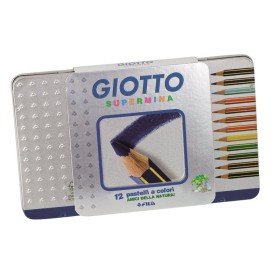 PASTELLI GIOTTO SUPERMINA 12 PZ SCATOLA METALLO