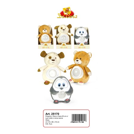 PPELUCHE CM.25 PINGUINO/ORSO/CANE