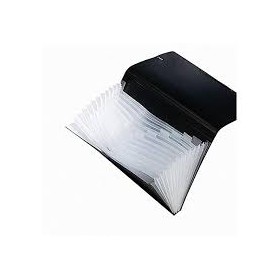 PORTA DOCUMENTI 13 SCOMPARTI NERO