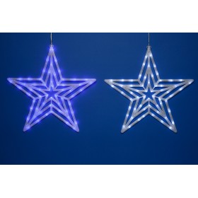 FESTONE 2STELLE 120LED CAVO TRASP.24V.BIA/BLU