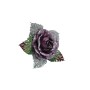 ROSA C/CLIP  GLITTER VIOLA 11X5CM.