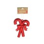 PENDENTE BASTONI FIOCCO GLITTER ROSSO