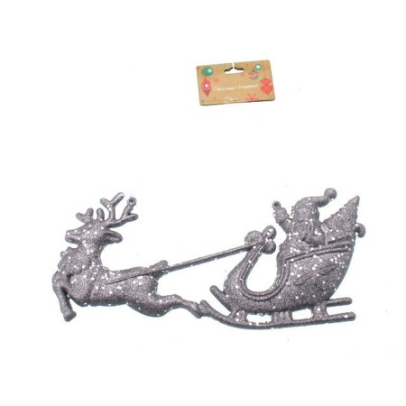 FUORIPORTA SLITTA C/RENNA GLIT.ARGENTO.