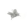 FARFALLA 15X14CM. GLITTER ARGENTO.
