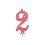 CANDELE GLITTER CM 12 ROSA N2