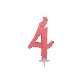 CANDELE GLITTER CM 12 ROSA N4