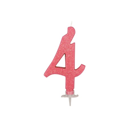 CANDELE GLITTER CM 12 ROSA N4