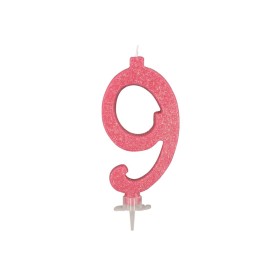 CANDELE GLITTER CM 12 ROSA N9