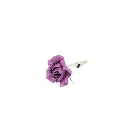 ROSA GLITTER CON CLIP VIOLA