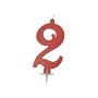 CANDELE GLITTER CM 12 ROSSE N2