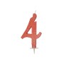 CANDELE GLITTER CM 12 ROSSE N4
