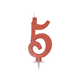 CANDELE GLITTER CM 12 ROSSE N5