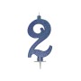 CANDELE GLITTER CM 12 BLU N2