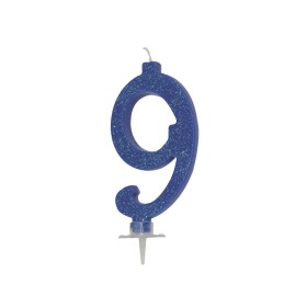 CANDELE GLITTER CM 12 BLU N9
