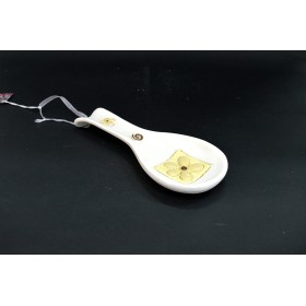 PORTAMESTOLO 9.5X3.X24.5 CERAM. BIANCO/ORO