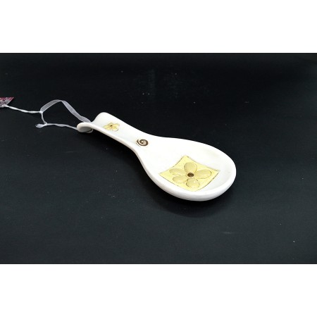 PORTAMESTOLO 9.5X3.X24.5 CERAM. BIANCO/ORO