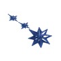PENDENTE 3 STELLE 8 PUNTE BLU 10CM.