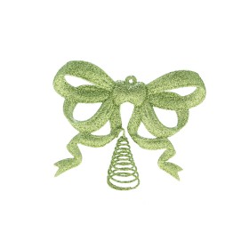 PUNTALE FIOCCO GLITTERATO 28CM VERDE