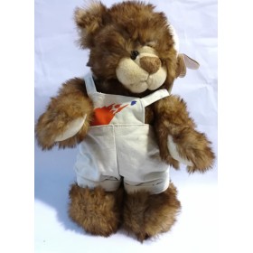 ORSO SEDUTO C/CAPP. E SALOPETTE H40