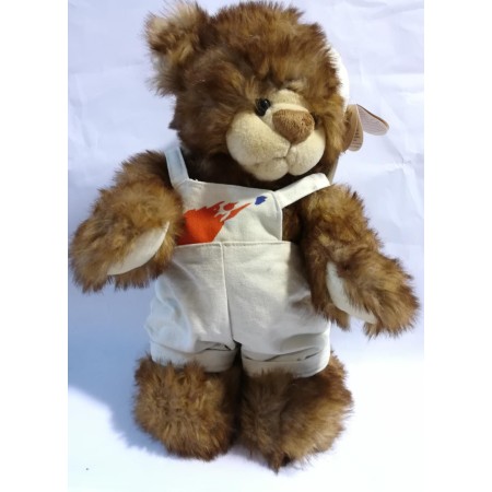 ORSO SEDUTO C/CAPP. E SALOPETTE H40