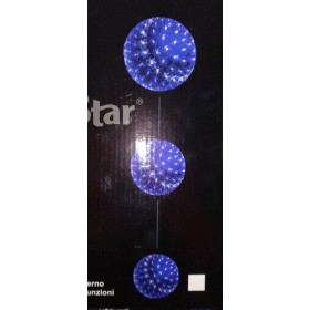 TRIS SFERE A 30 LED BLU