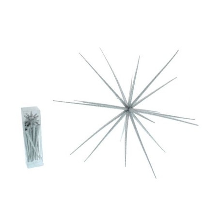 RICCIO DA MONTARE ARGENTO 58CM GLITTER