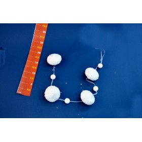 FESTONE SFERE BIANCO 80CM.