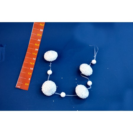 FESTONE SFERE BIANCO 80CM.
