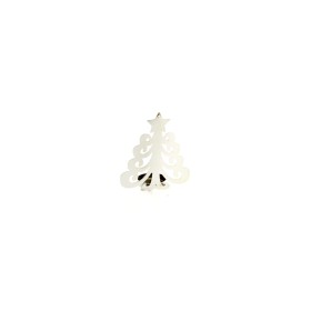 P/TEALIGHT METALLO 9X11CM ALBERO COL ARGENTO.